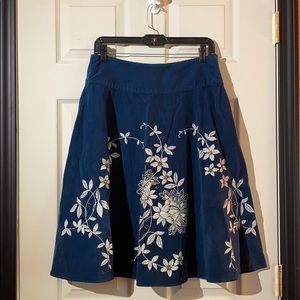 Teal Blue Corduroy Skirt